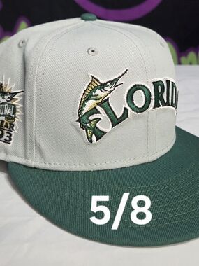 New Era 7 5/8 - Topperz - Two Tone Florida Gold Marlins